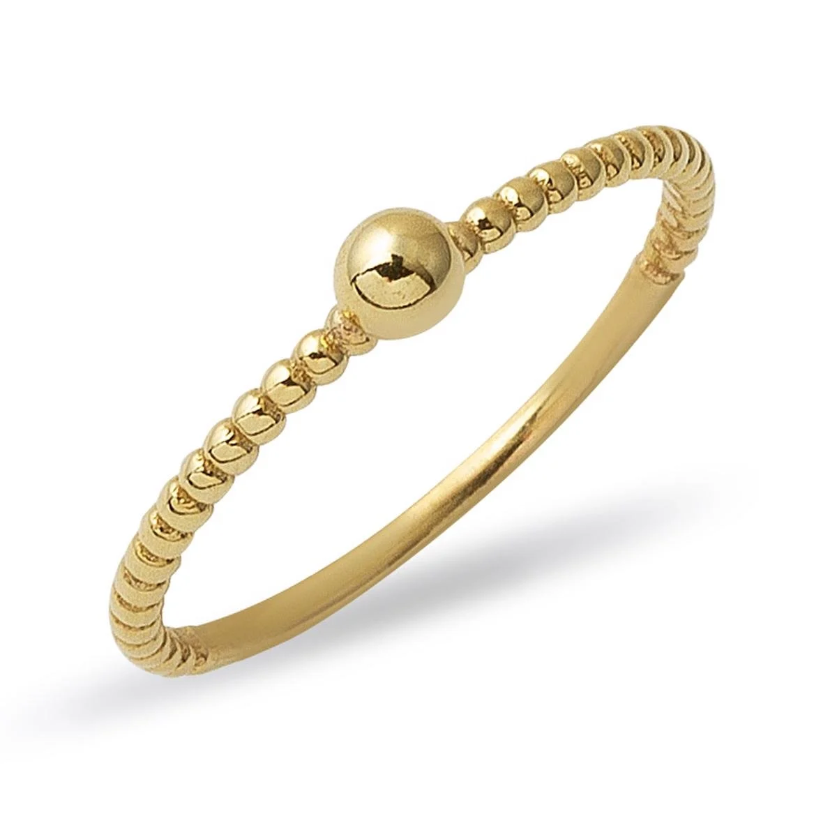 Taşsız top minimal yüzük 14 ayar